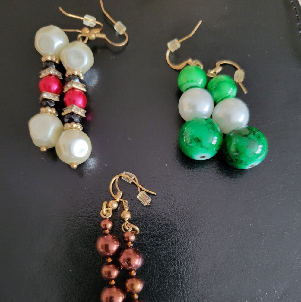 3 pair of Peirced earrings
